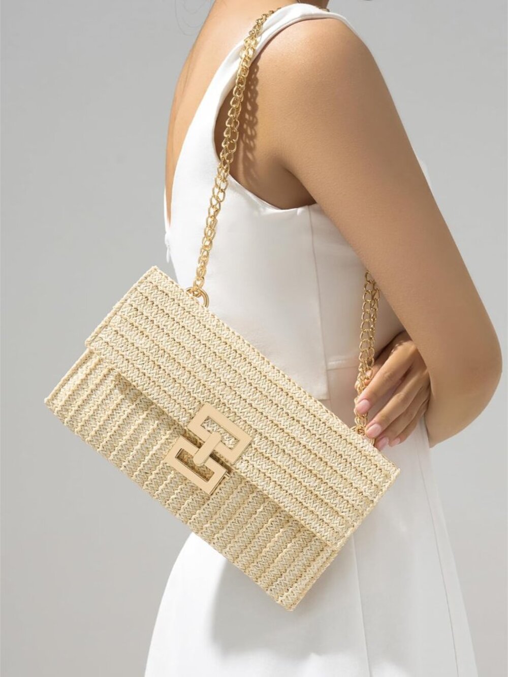 CHUNLI Straw Purse Woven Beach Bag Summer Clutch Purse Boho Crossbody Bags for W - Picture 2 of 6